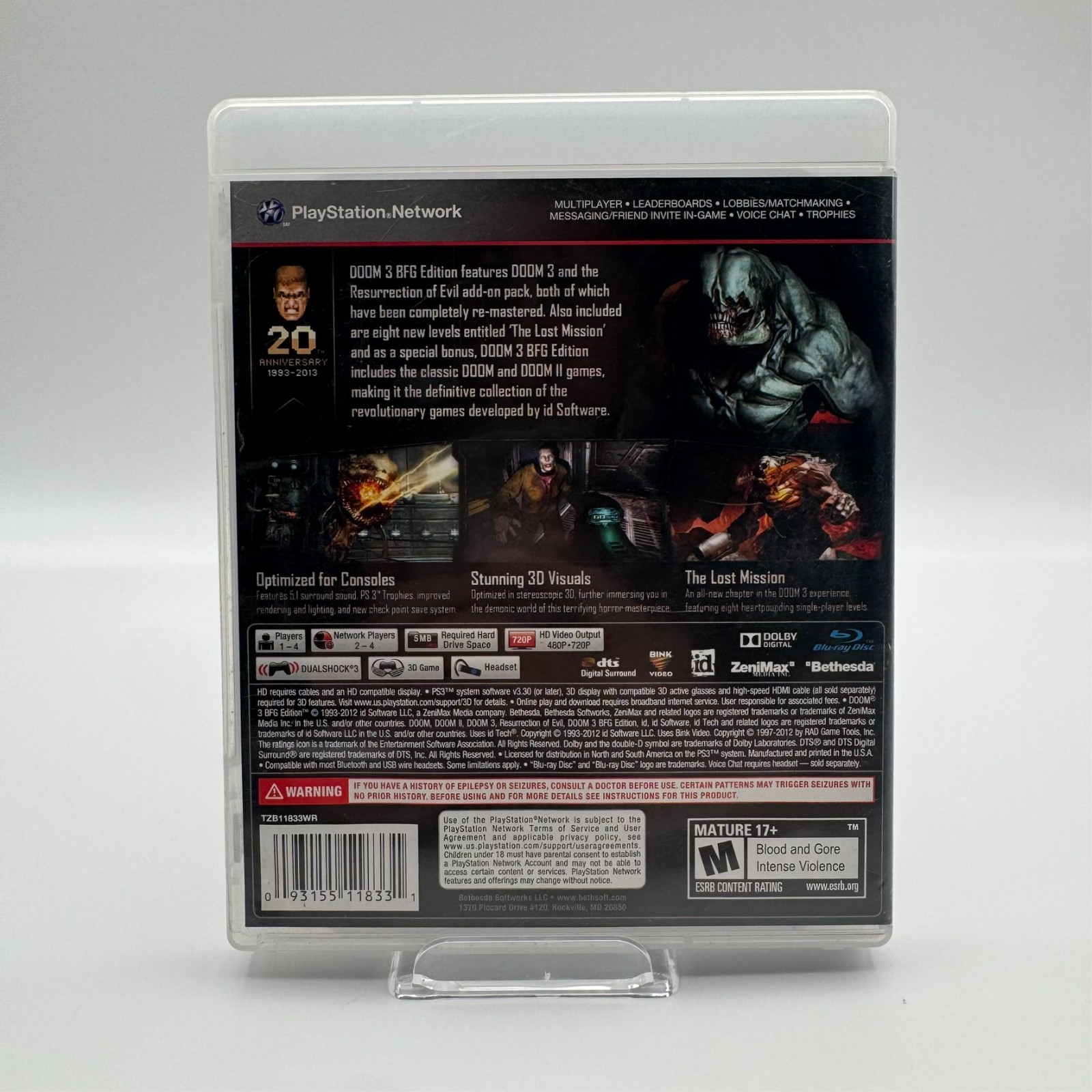 Doom 3 BFG Edition Sony PlayStation 3 PS3 Refurbished 1 Year Warranty