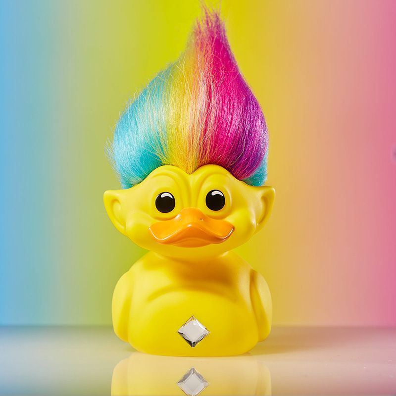 TUBBZ BOXED EDITION Trolls Yellow Rainbow Troll Collectible Duck Figure JEEP