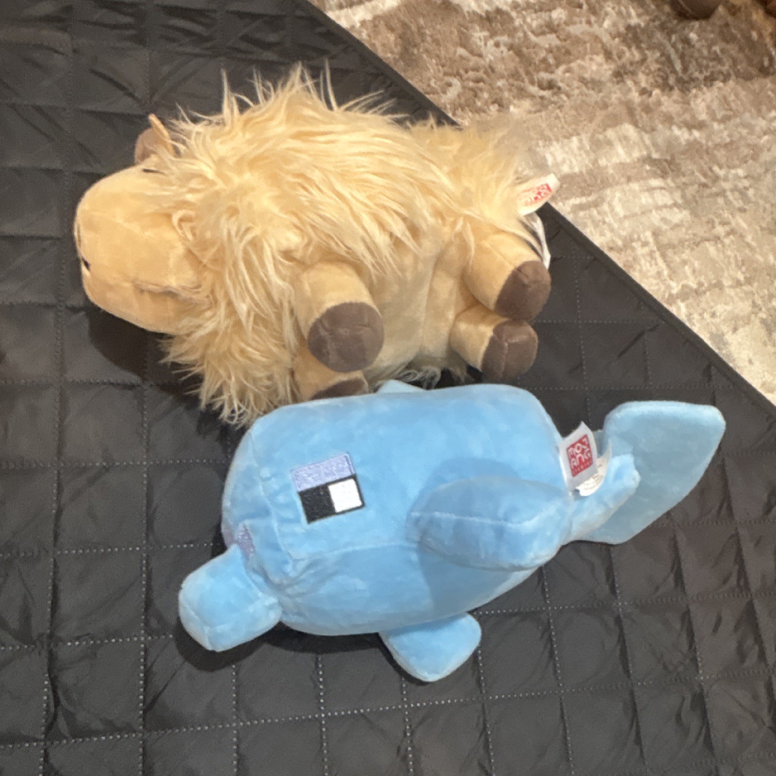 Mattel Minecraft Plush Lot Sheep & Dolphin Surface Washable 2021 HBT43
