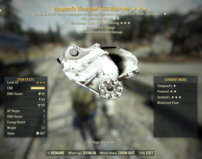 ⭐️⭐️⭐️ (PC) Vanguard T-60 Sentinel Power Armor Set ( FULL AP REFRESH) Winterized