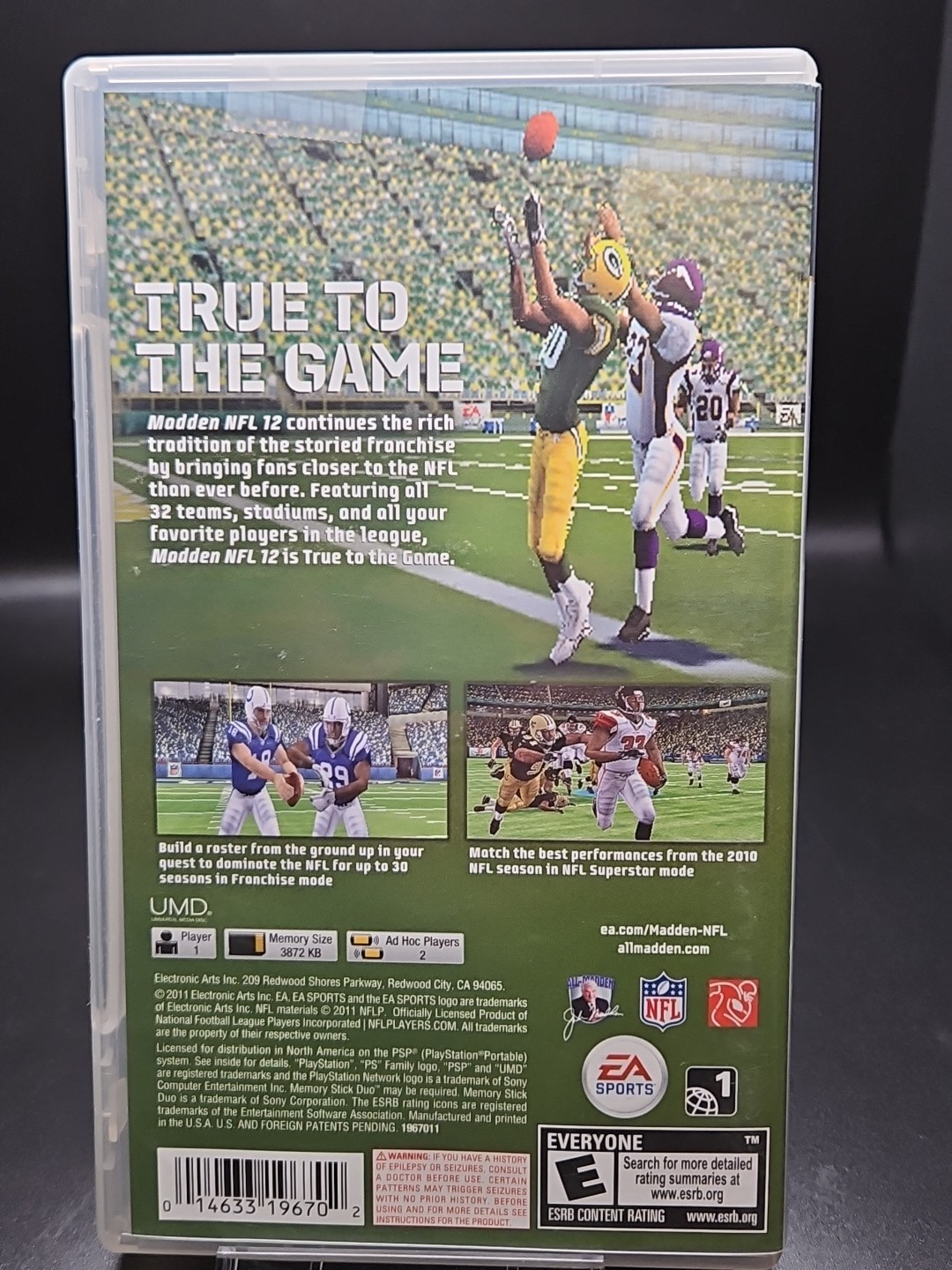 Madden NFL 12 PlayStation Portable PSP 2011 Game CIB w/ Case Manual Football