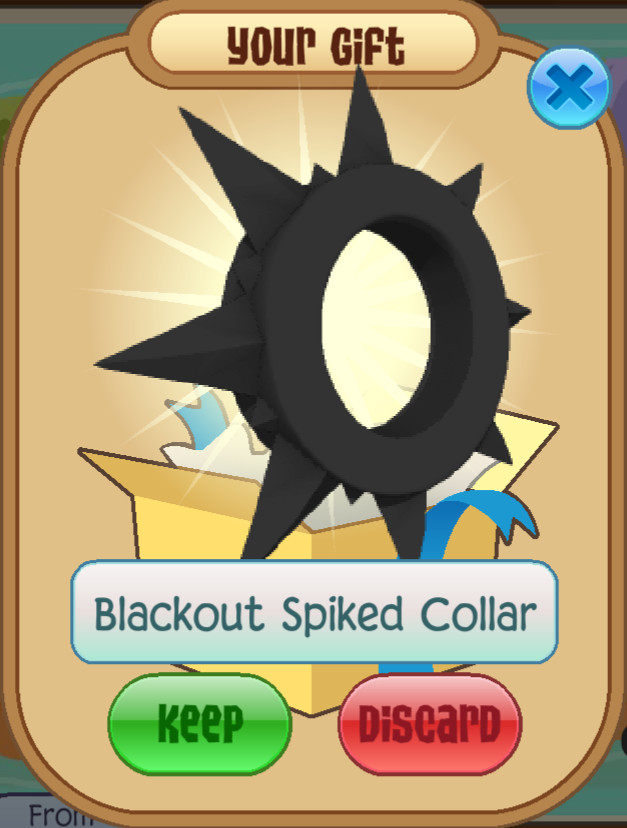 Animal Jam Classic AJC Blackout Spiked Collar (READ DESCRIPTION)