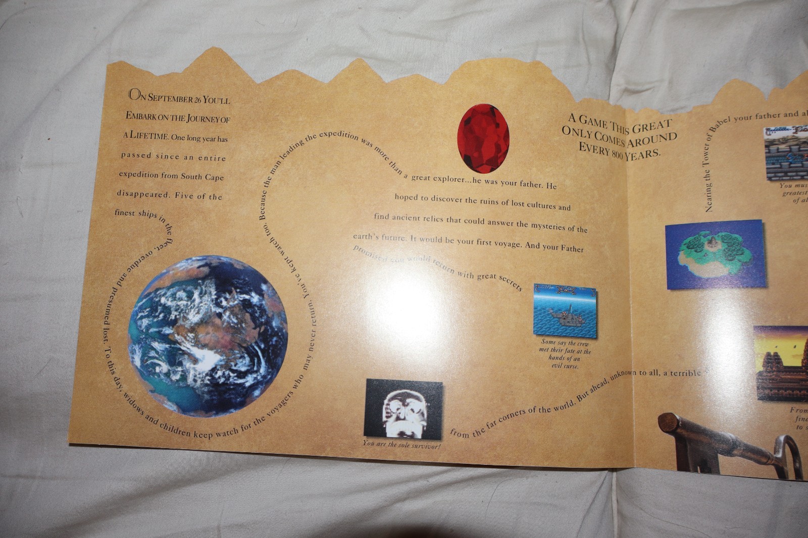 Super Nintendo SNES Illusion of Gaia Fold Out Flyer Insert PROMO