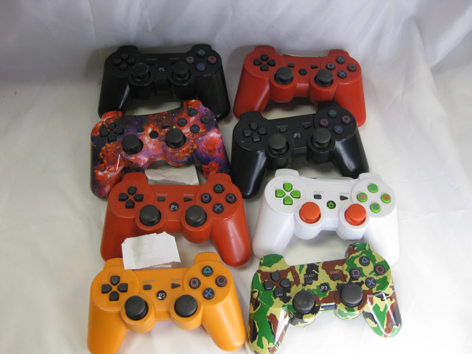 Lot of 8 Third Party PS3 Wireless Controllers FOR PARTS AS-IS