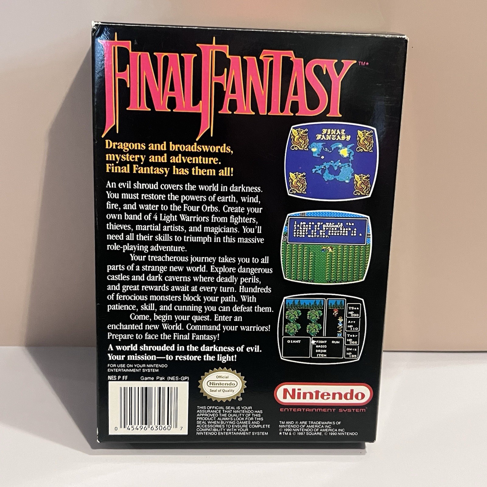 Nintendo Final Fantasy NES Manual World Map Monster Chart Dungeon Map Minty Box