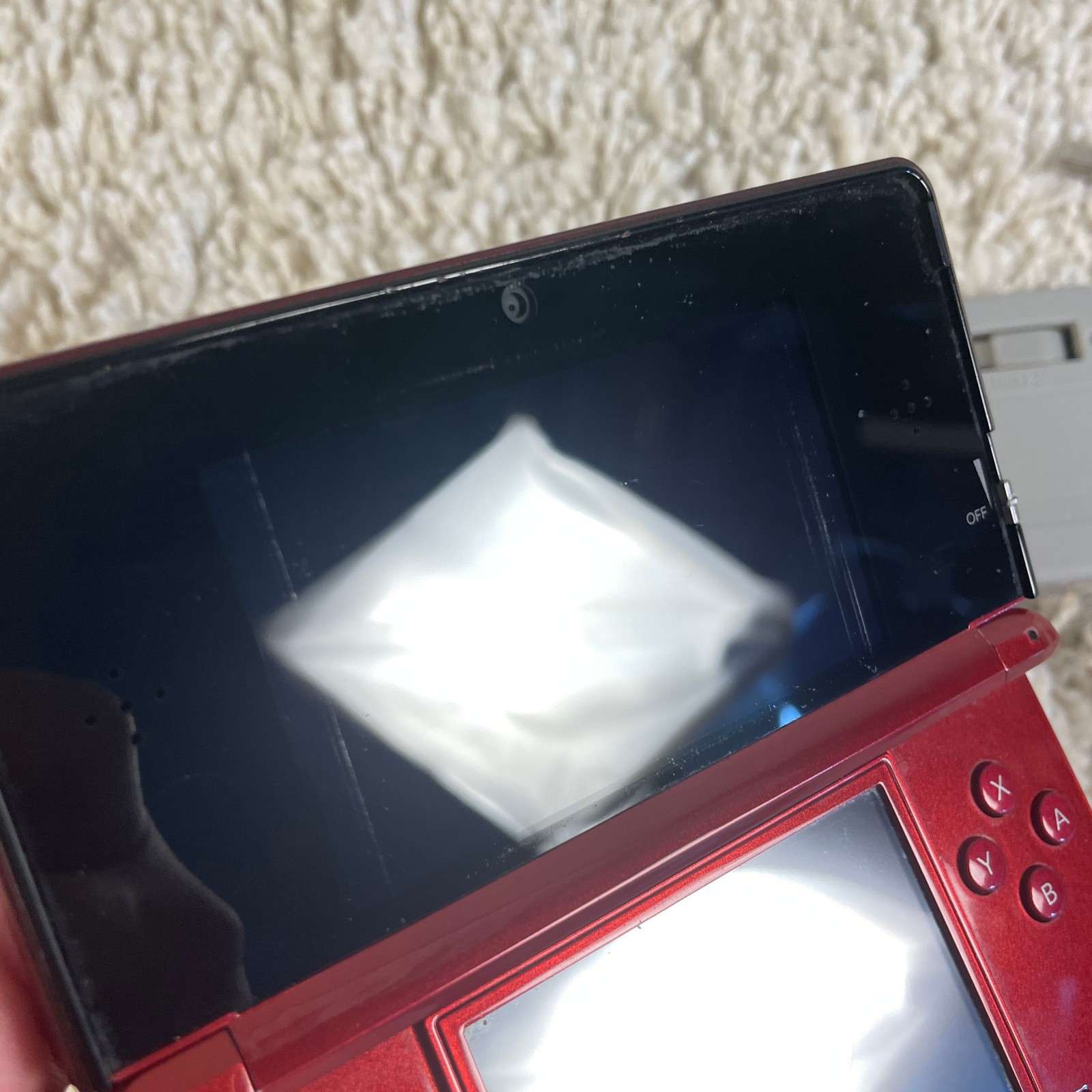 Nintendo 3DS Flame Red Handheld Console System CTR-001 READ