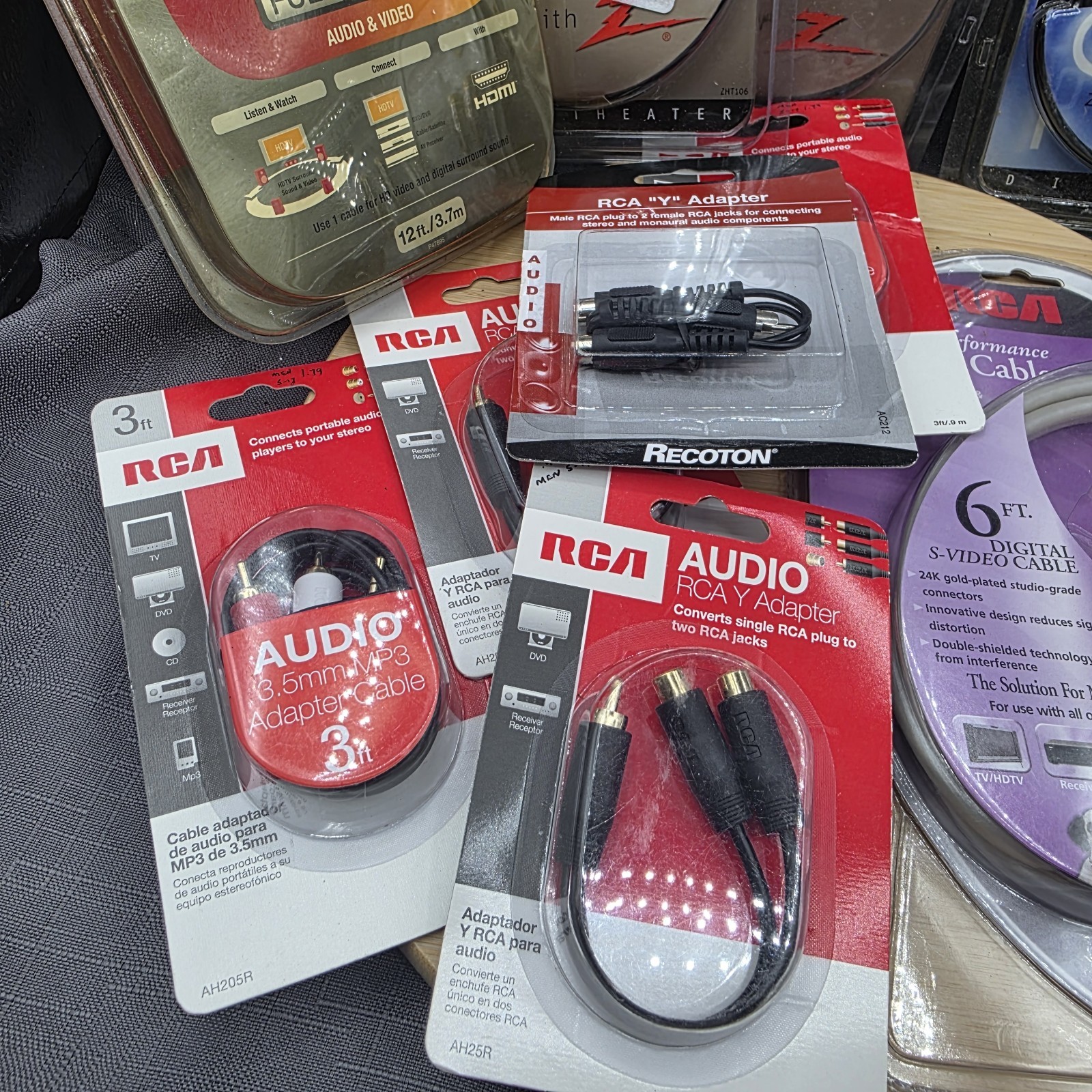 NOS Lot Of 12 F & S Video, Y Adapters, 3.5mm, And HDMI Cables