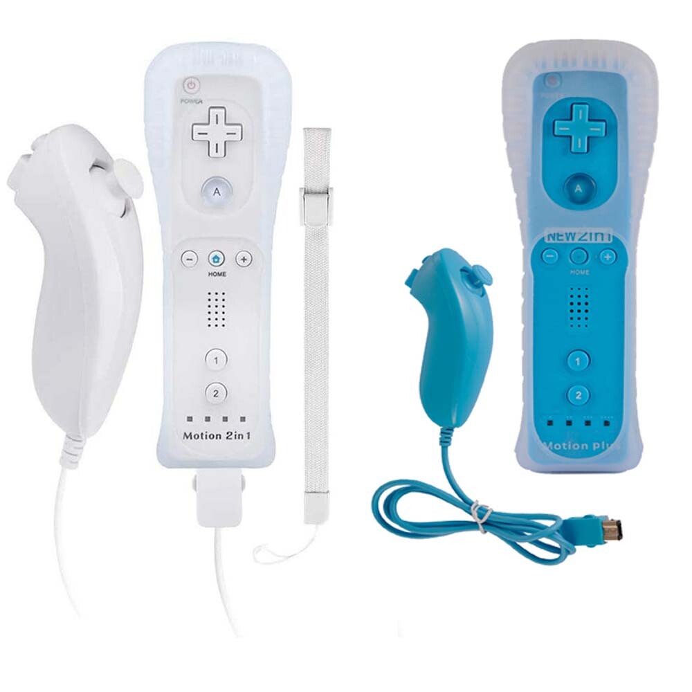 Built in Motion Plus Wii Remote & Nunchuck Controller Sets For Wii Wi U Console