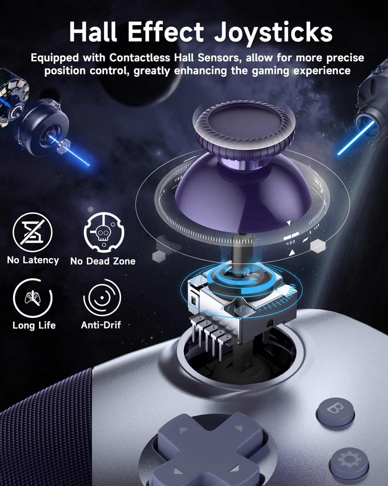EasySMX X10 Wireless PC Controller with Dual Hall Effect, Bluetooth Controlle…