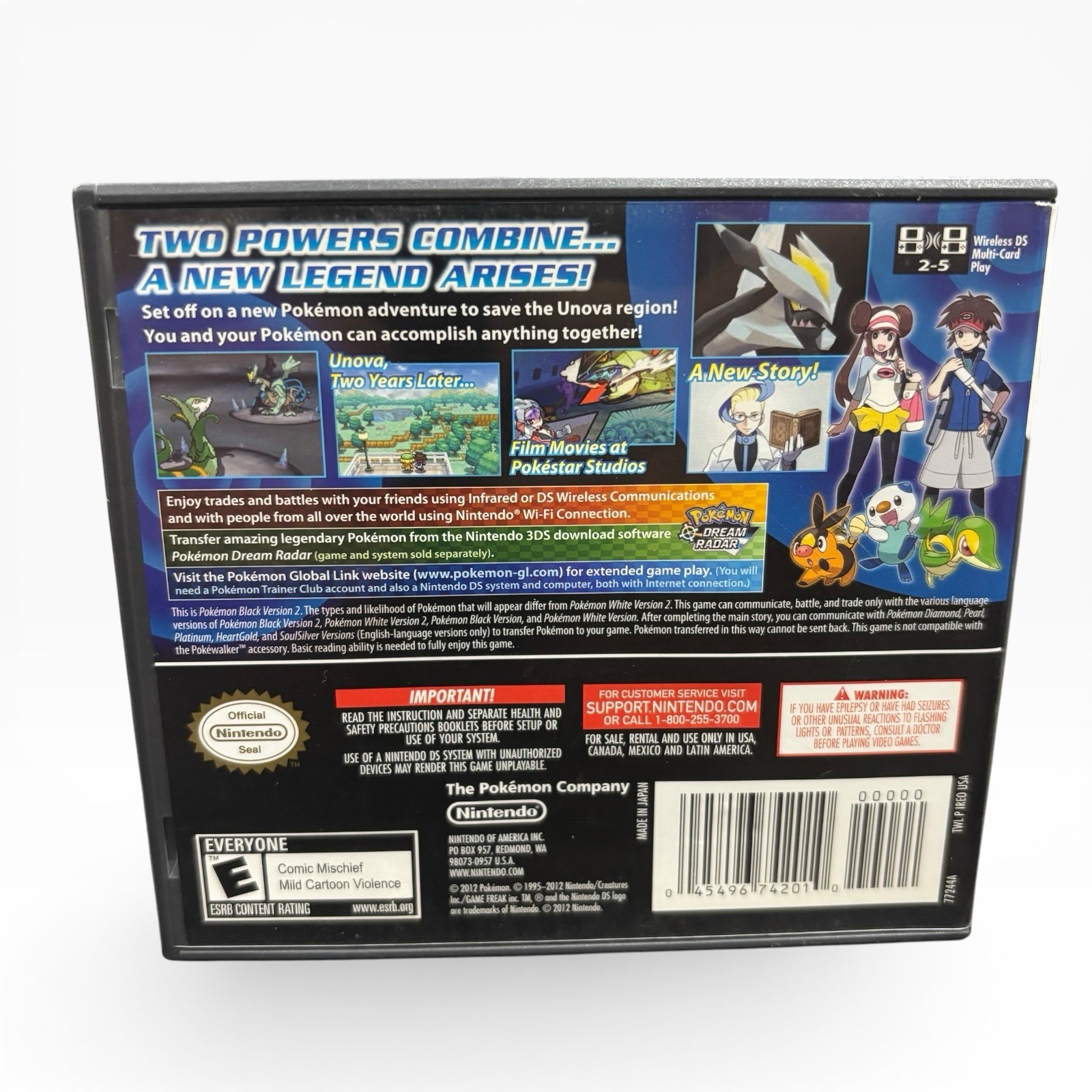 Pokemon Black Version 2 (Nintendo DS, 2012) Complete CIB W/ Manual & Inserts