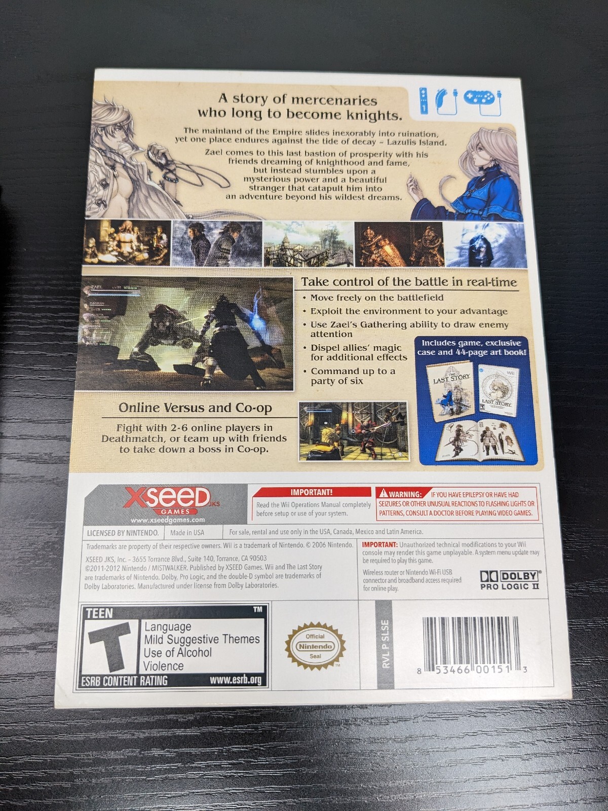 The Last Story Limited Edition Nintendo Wii 2012 with Artbook & Sleeve