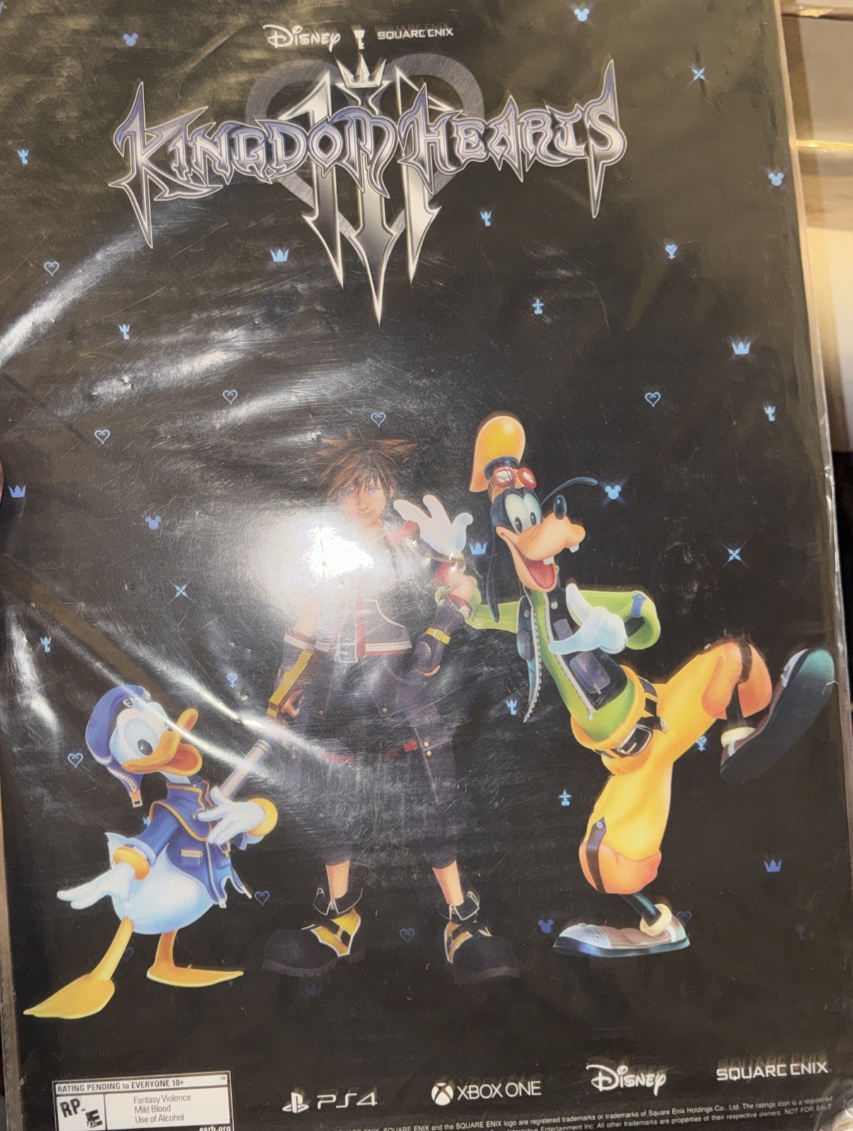 Kingdom Hearts III 3 Announcement DoubleSided Poster E3 2019 Rating Pending RARE