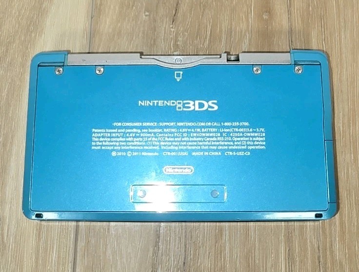 NINTENDO 3DS AQUA BLUE CTR-001: TESTED / WORKING With Charger And CASE