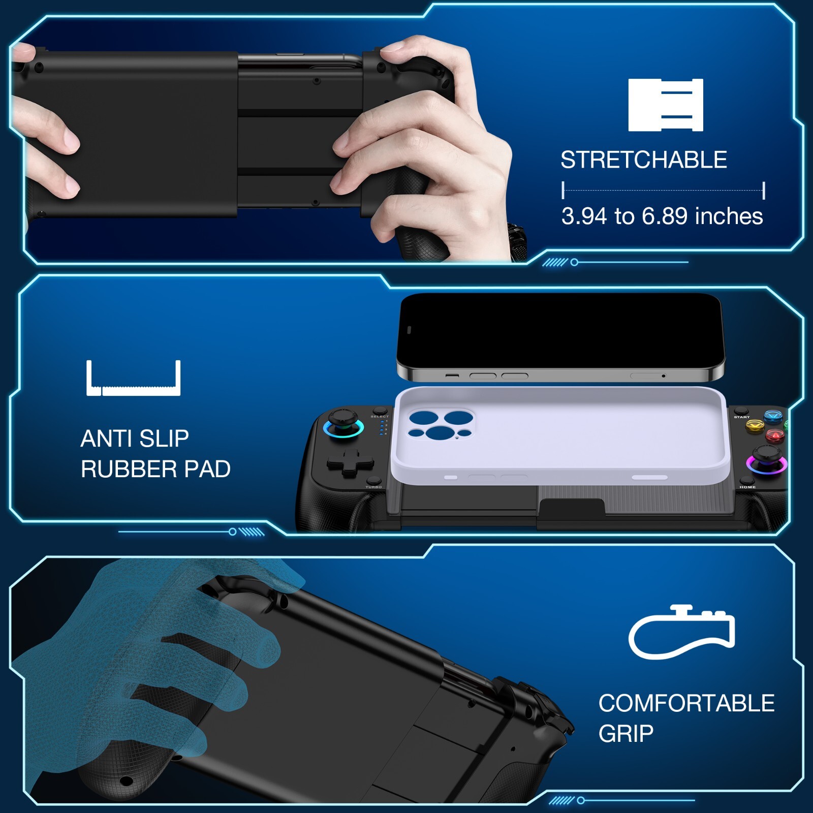 Wireless Phone Controller for iOS,Mobile Gaming Controller for iPhone/Android