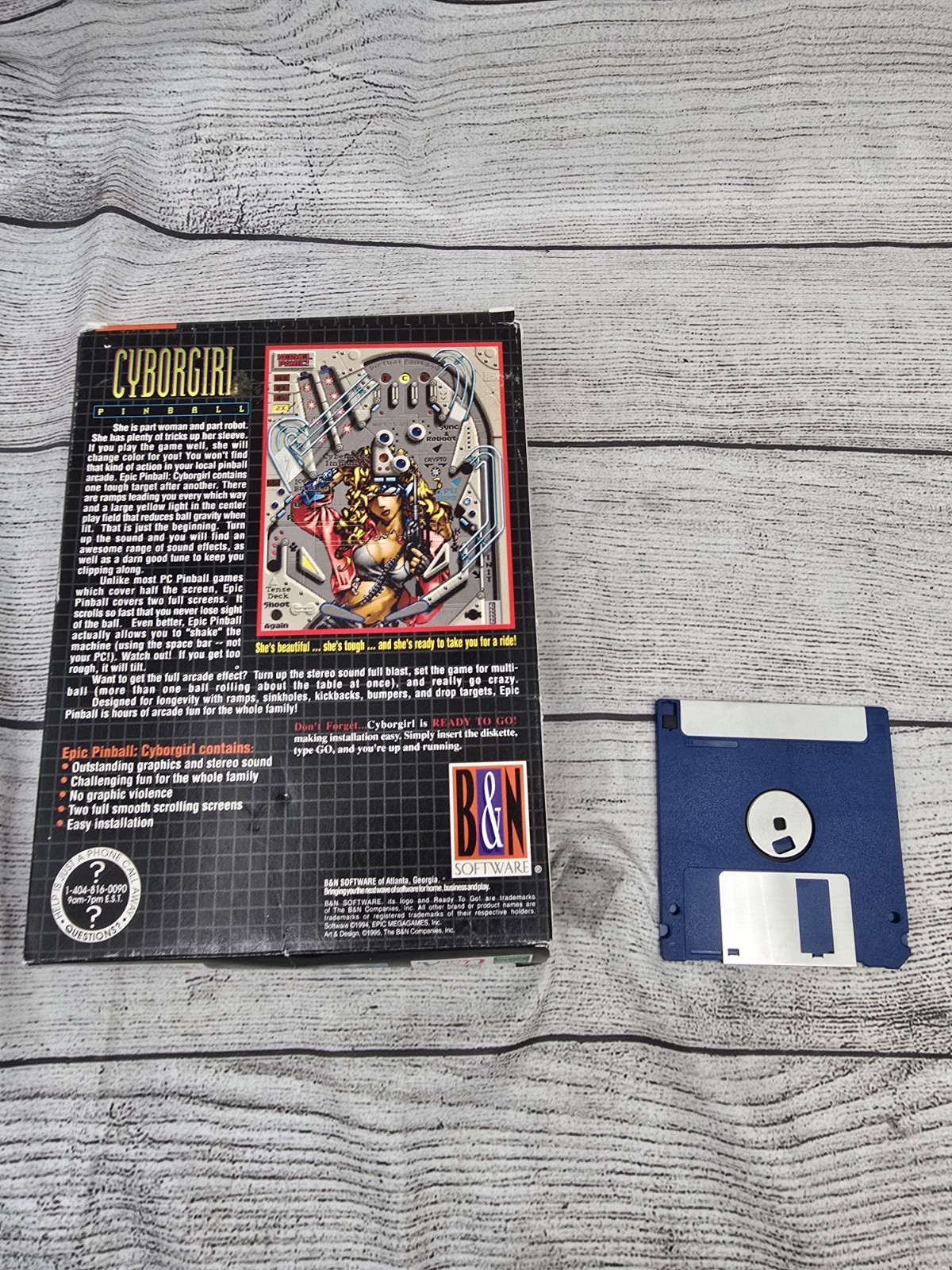 Cyborgirl Pinball PC Version Vintage 1994 Game 3.5″ Diskette