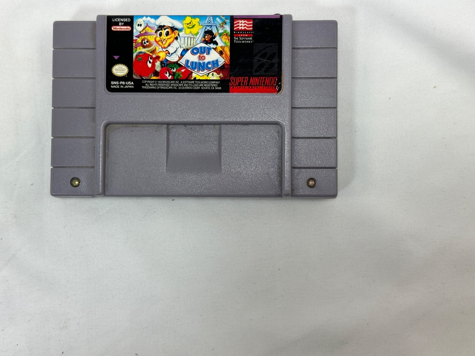 Out to Lunch SNES Super Nintendo Authentic 1991 Mindscapes Game Tested Works