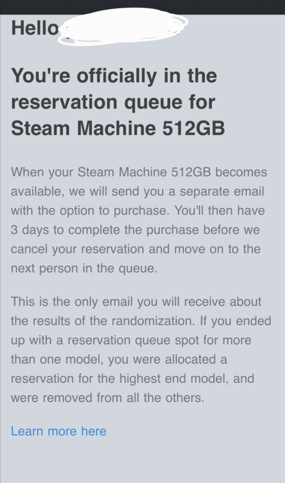 Steam Machine 512GB Reservation PRESALE