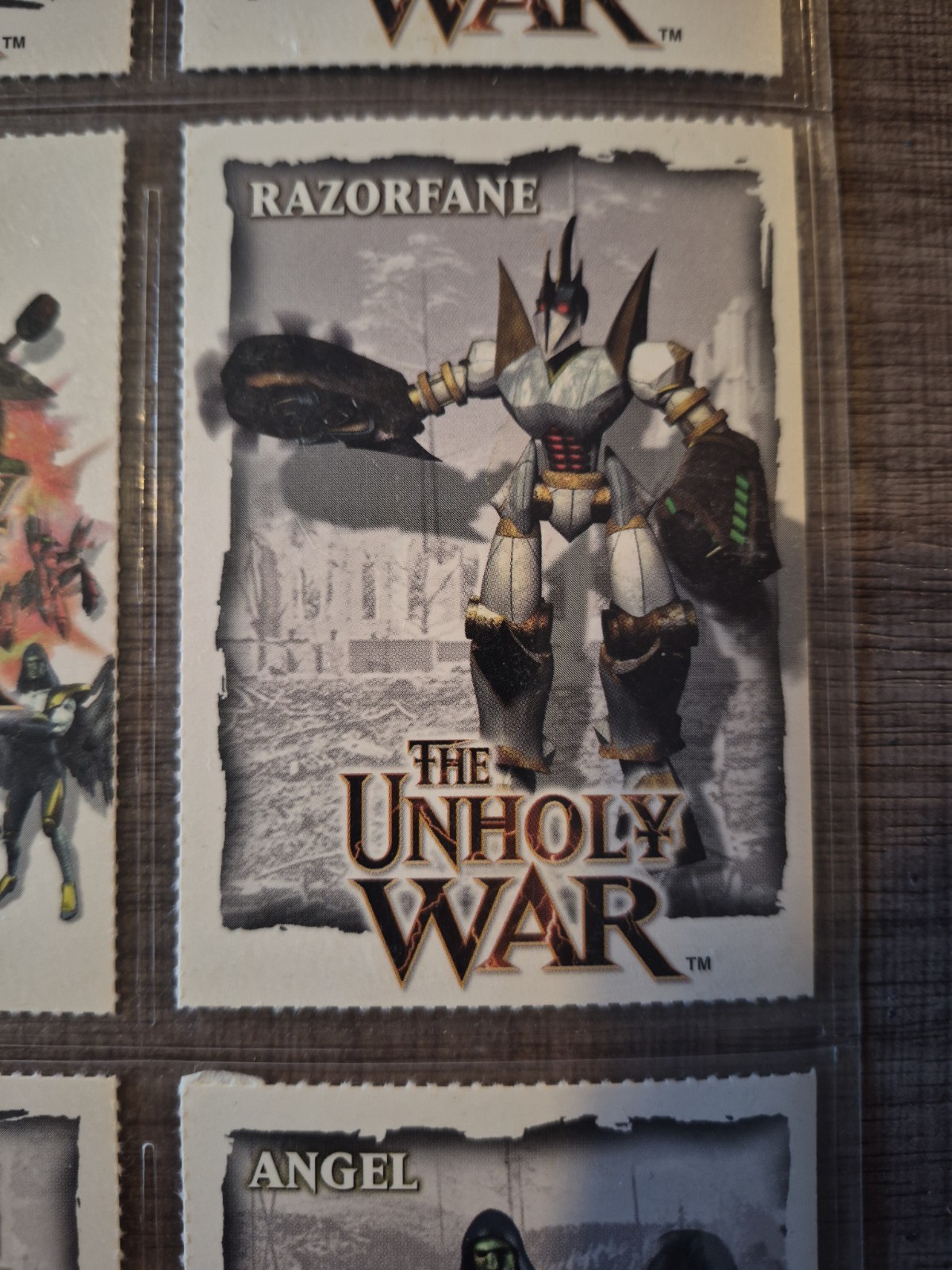 Vintage The Unholy War PlayStation 1 One character card sheet Crystal Dynamics