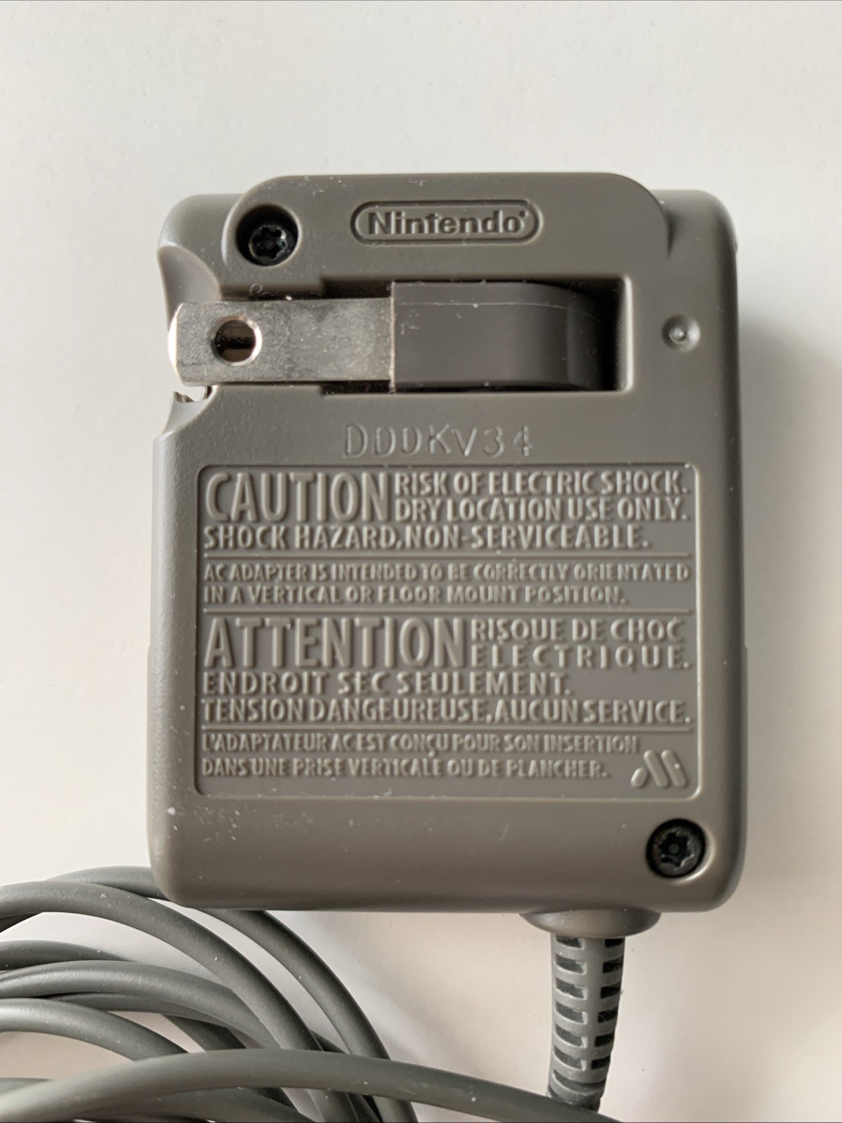 OEM Nintendo DS Original AC Adapter Charger (USG-002) USA Gray Tested
