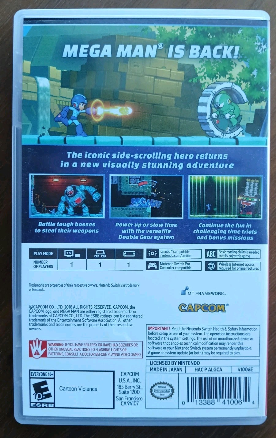 Case ONLY Mega Man 11 Nintendo Switch (NO GAME) REPLACEMENT original Artwork