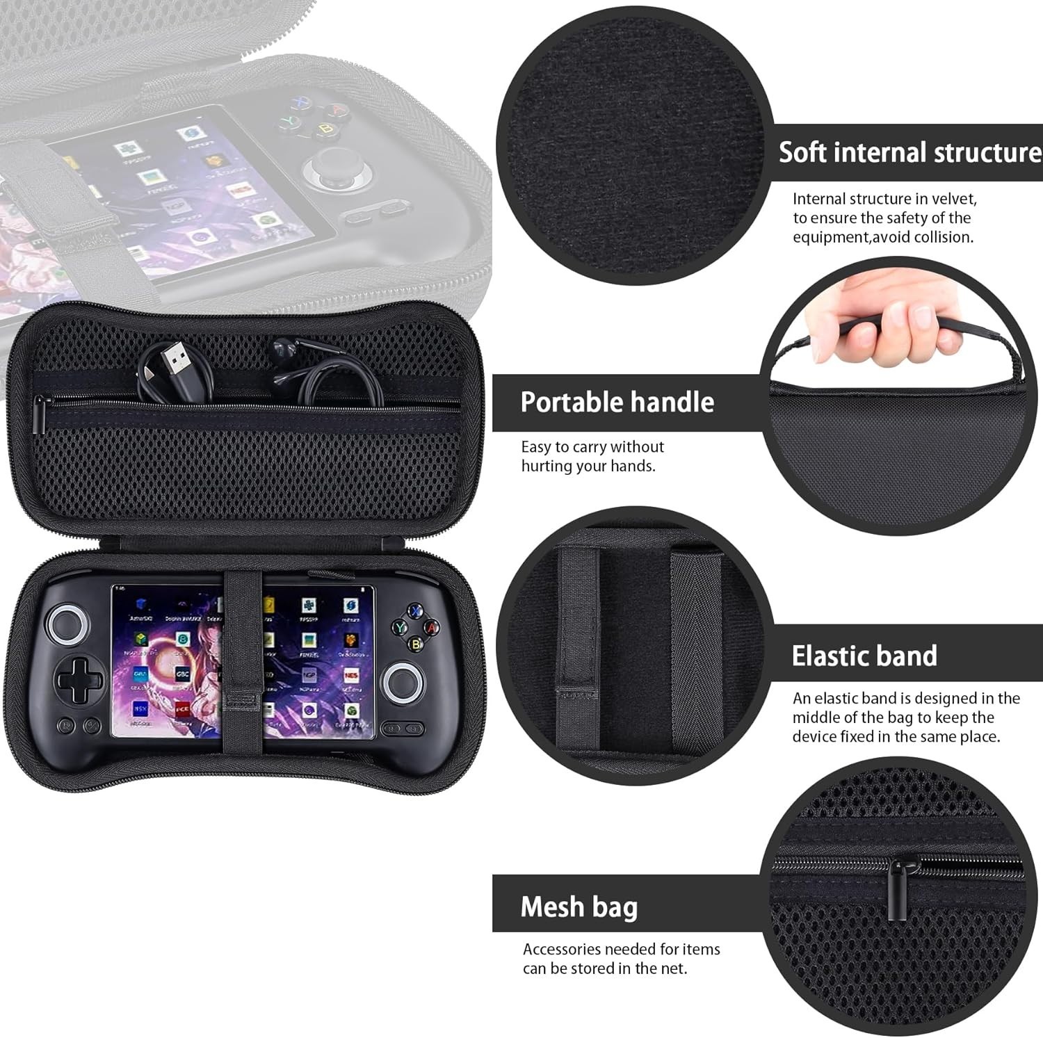 Hard Travel Case Replacement for Anbernic RG556 Retro Handheld Game Console,Case
