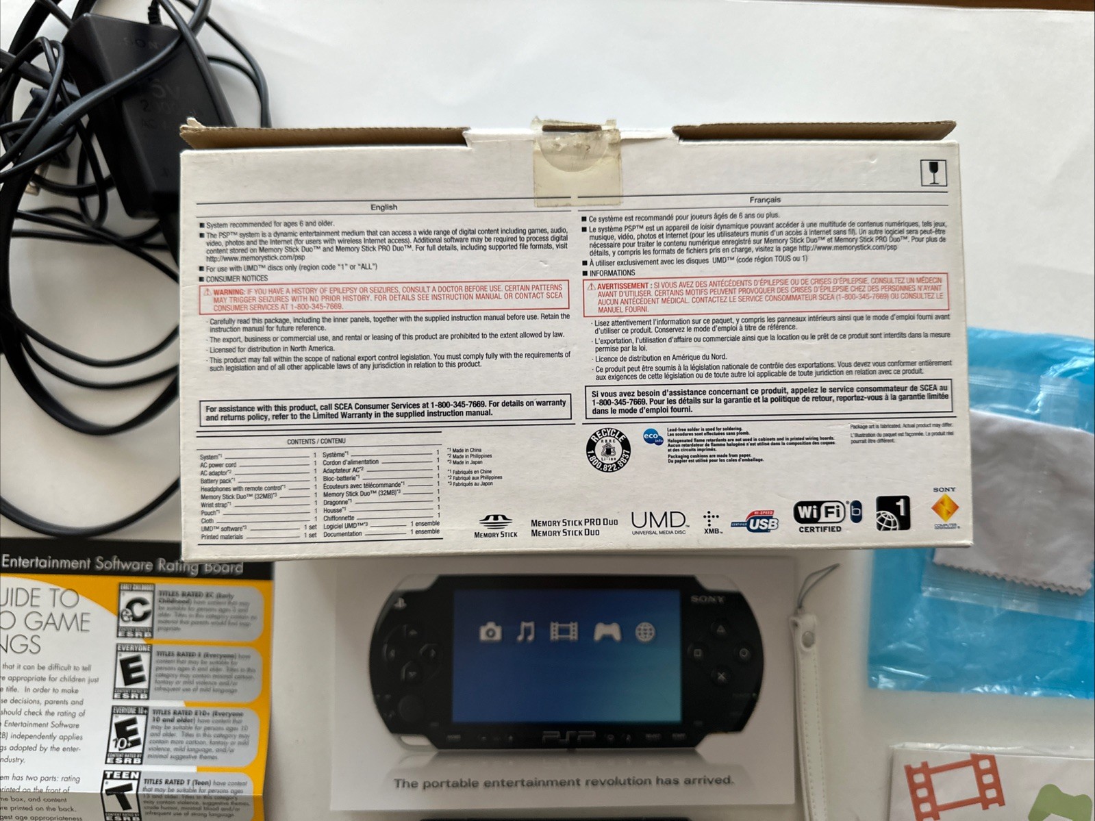 Sony PlayStation Portable Value Pack – Black (PSP-1001K) – CIB (no Headphones)