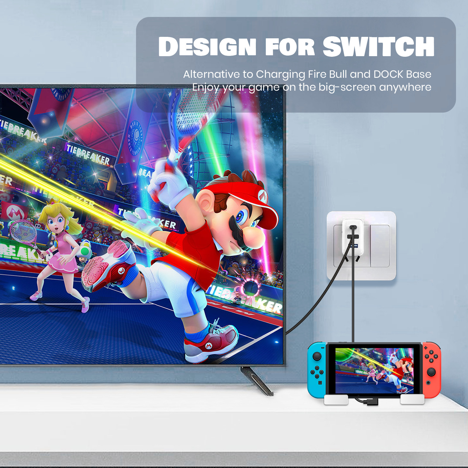3 in 1 TV Dock Station for Nintendo Switch 36W Portable Charger Docking Station