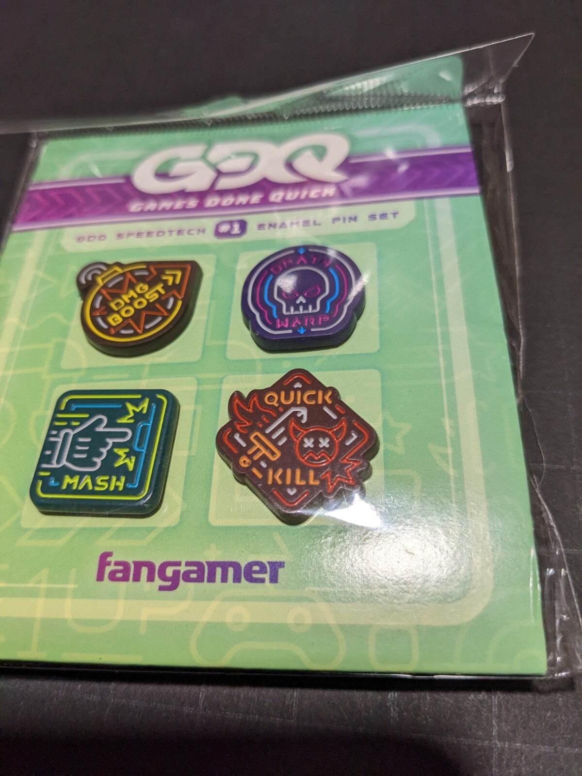 Games Done Quick SpeedTech Enamel 4 Pin Set Fangamer AGDQ SGDQ NEW Pinback