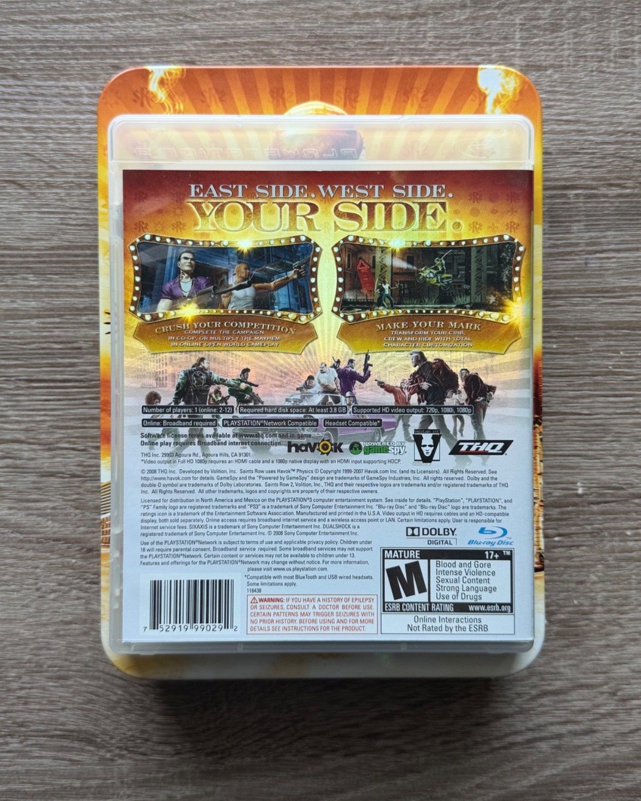 PLAYSTATION 3 SAINTS ROW 2 (COLLECTOR’S EDITION) CIB VERY GOOD COND