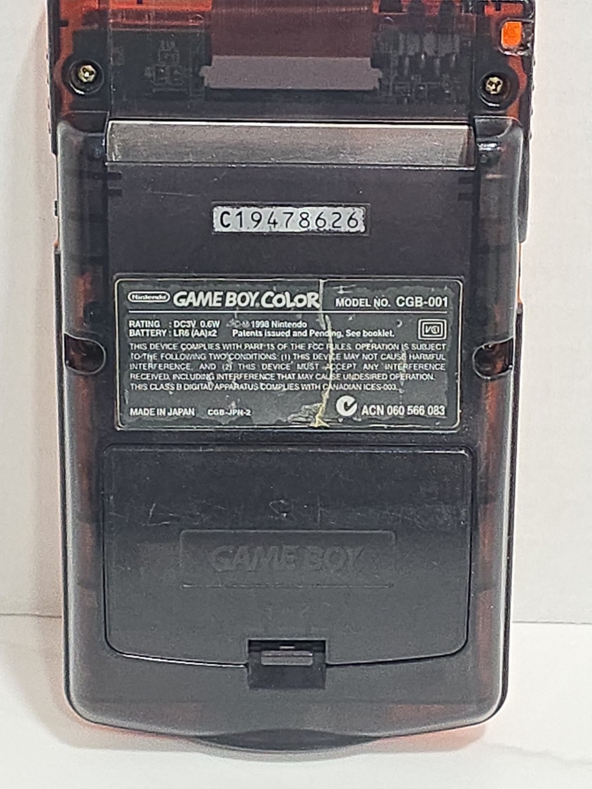 Nintendo GBC Game Boy Color Daiei Hawks Translucent Orange CGB-001 Ltd Ed TESTED