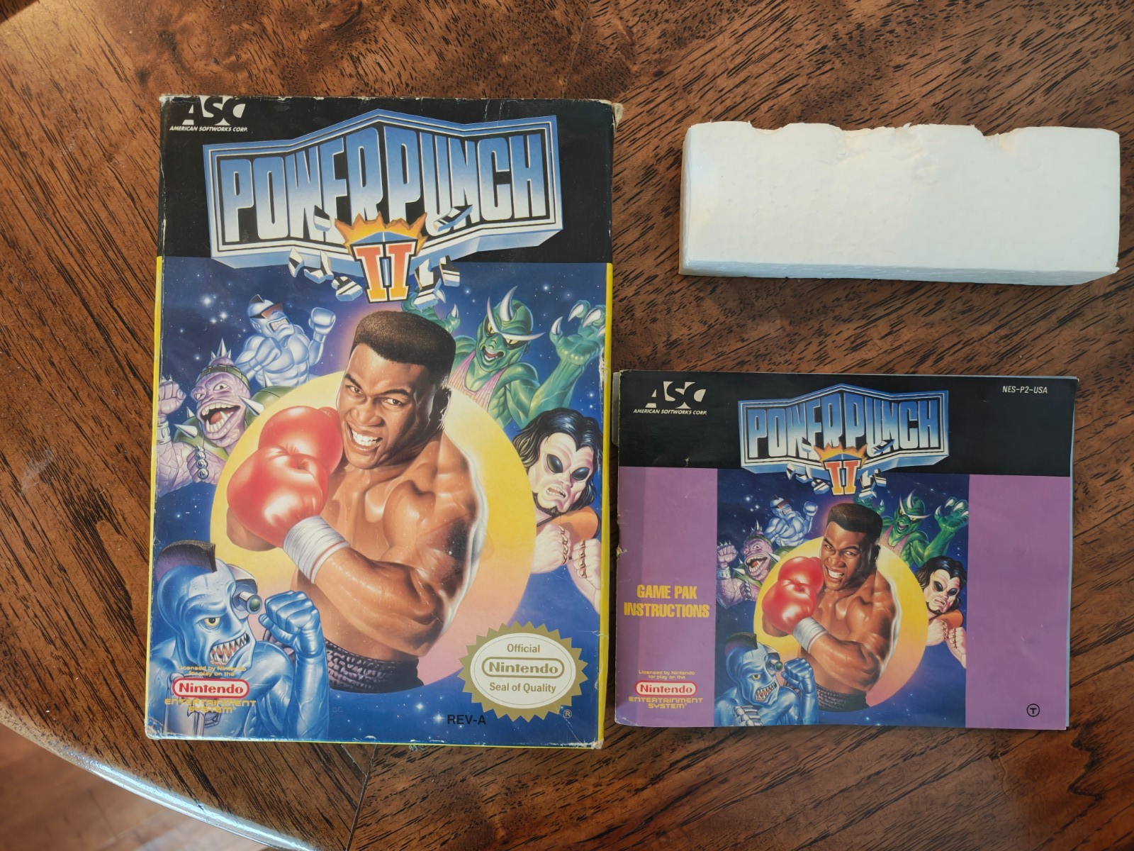 Power Punch II NES Original Box + Manual+Foam Insert No Game Authentic Nintend0