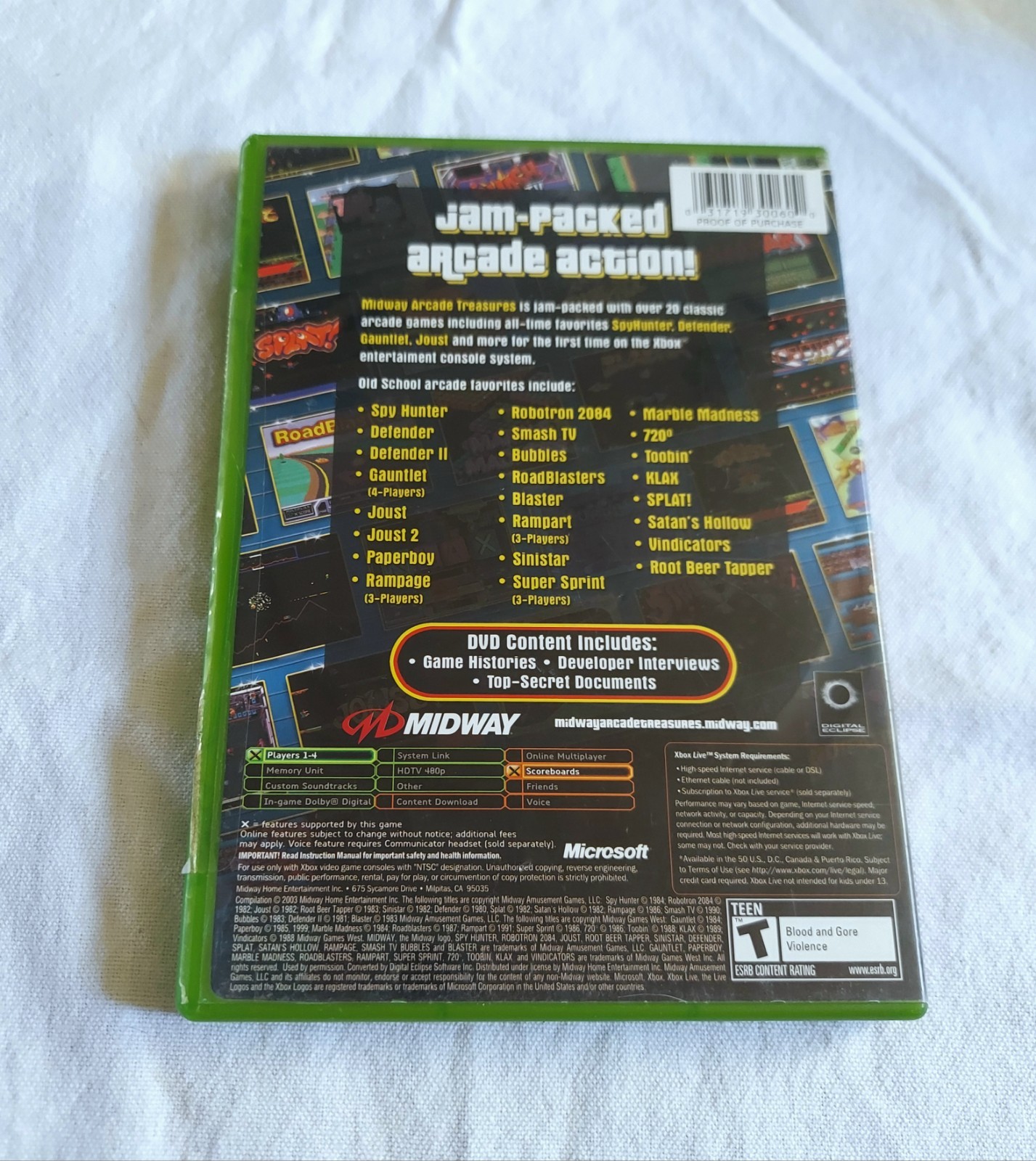 “Midway Arcade Treasures” 2003 Microsoft Xbox Complete