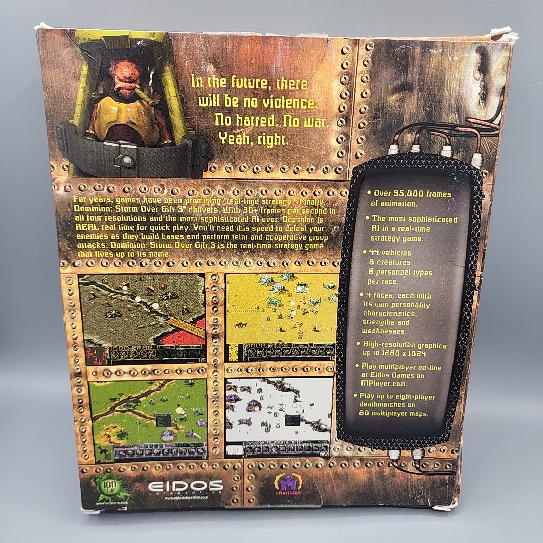 Dominion Storm Over Gift 3 DOS PC Game 1998 Eidos Ion Storm RARE Vintage