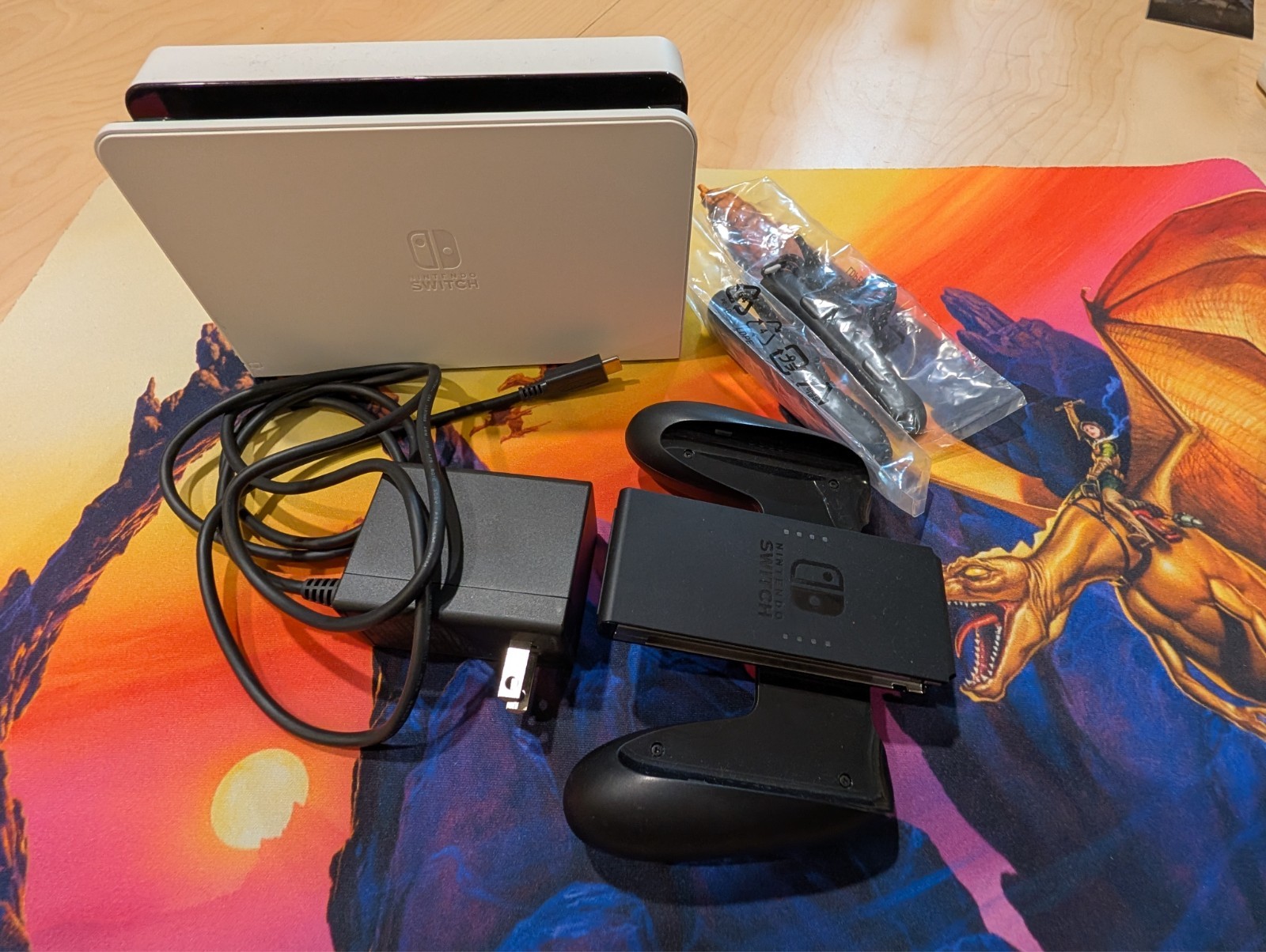 Nintendo Switch OLED Console – 64GB – White W, 128 GB MICRO SD, Dock and Case