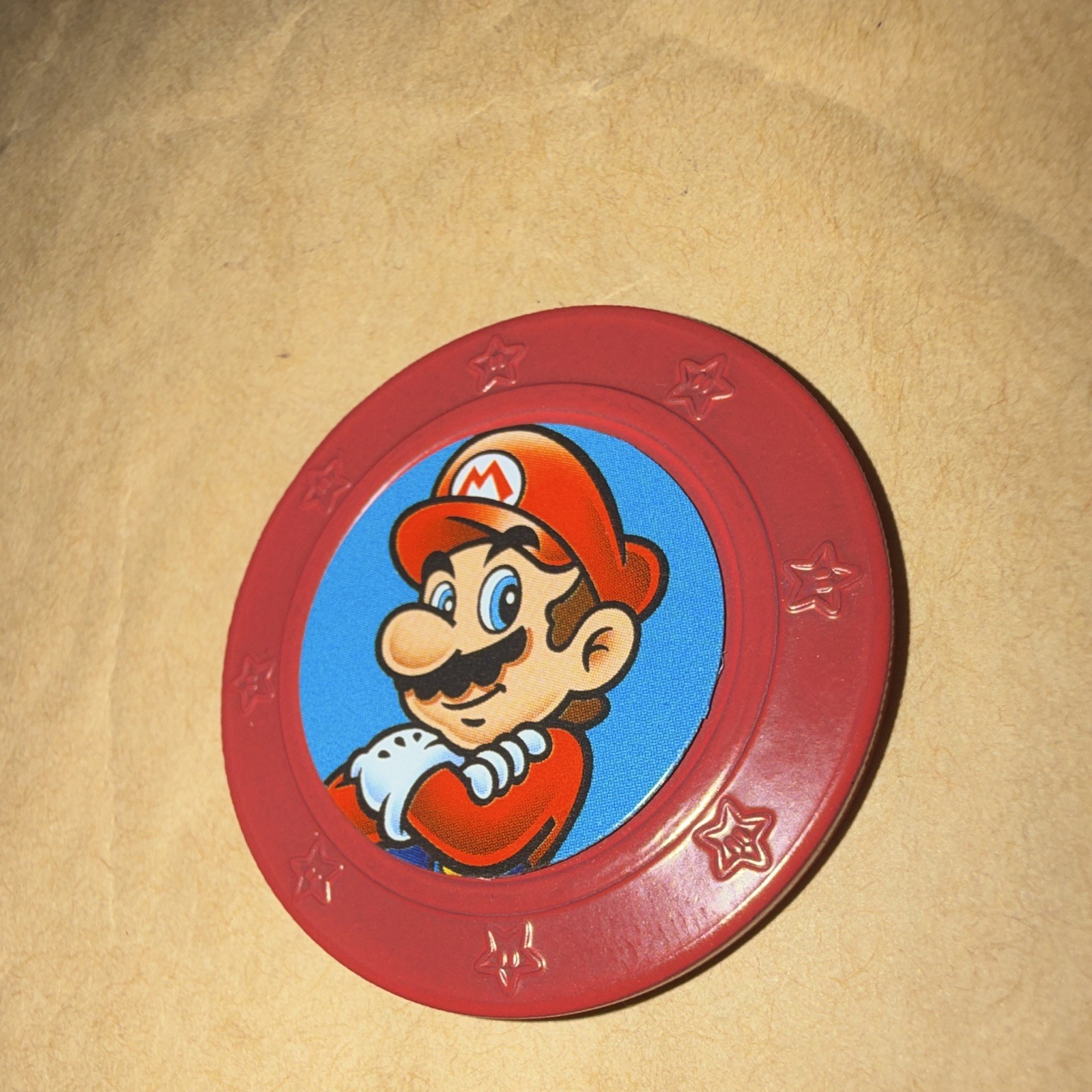 RARE Frankford Candy Super Mario Mario Red Embossed Plastic Coin Token