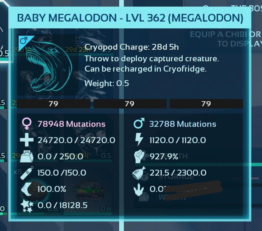 NEW TOP MEGALODON BLACK ID79 BABY PAIR ARK ASCENDED PVE OFFICIAL PC/XBOX/PS5