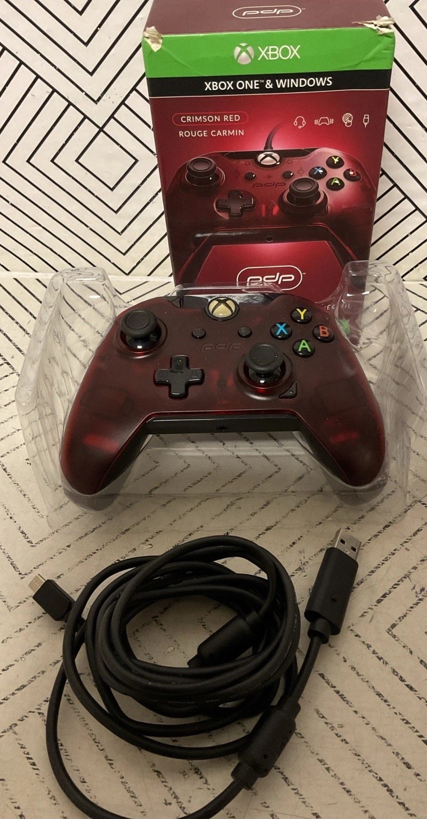 🎥 XBOX One & Windows Crimson Red PDP Gaming Wired Controller🆕 AS SHOWN