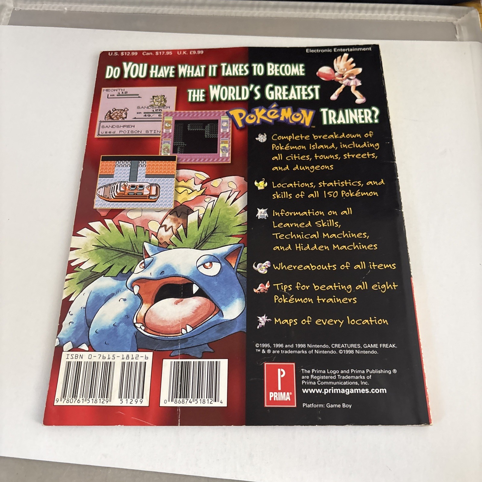 POKEMON: Red & Blue PRIMA’S OFFICIAL STRATEGY GUIDE
