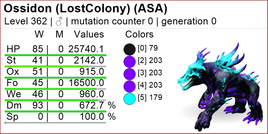 🔥ARK Survival Ascended OFFICIAL PVE -NEW OSSIDON TOP STATS TOP COLORS