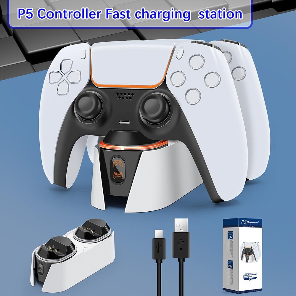 PS5 Controller Charging Dock Station DualSense Fast Charger 5V 2A LED Light Stan