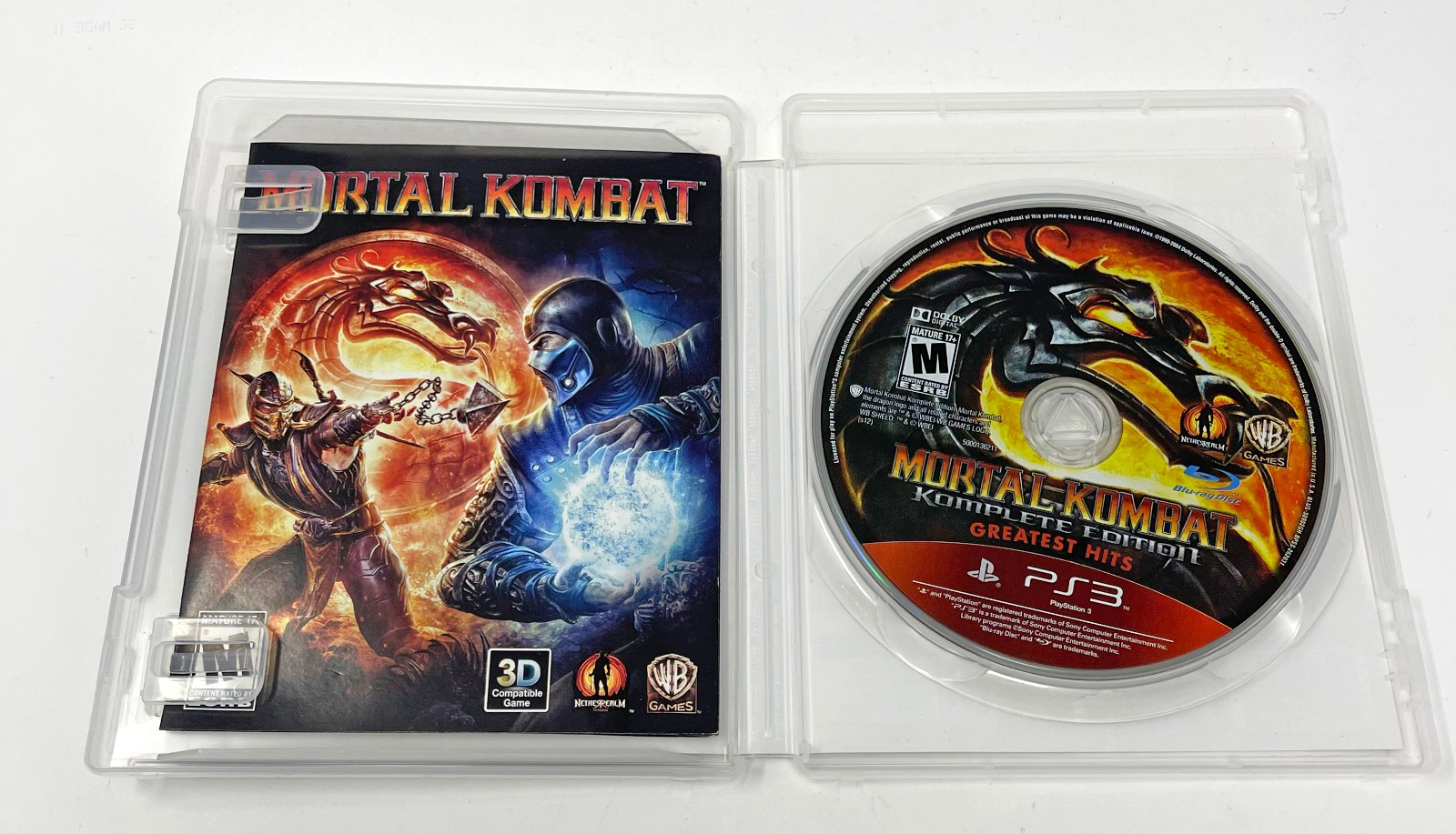 Mortal Kombat Komplete Edition Greatest Hits Playstation 3 with Manual PS3 Used