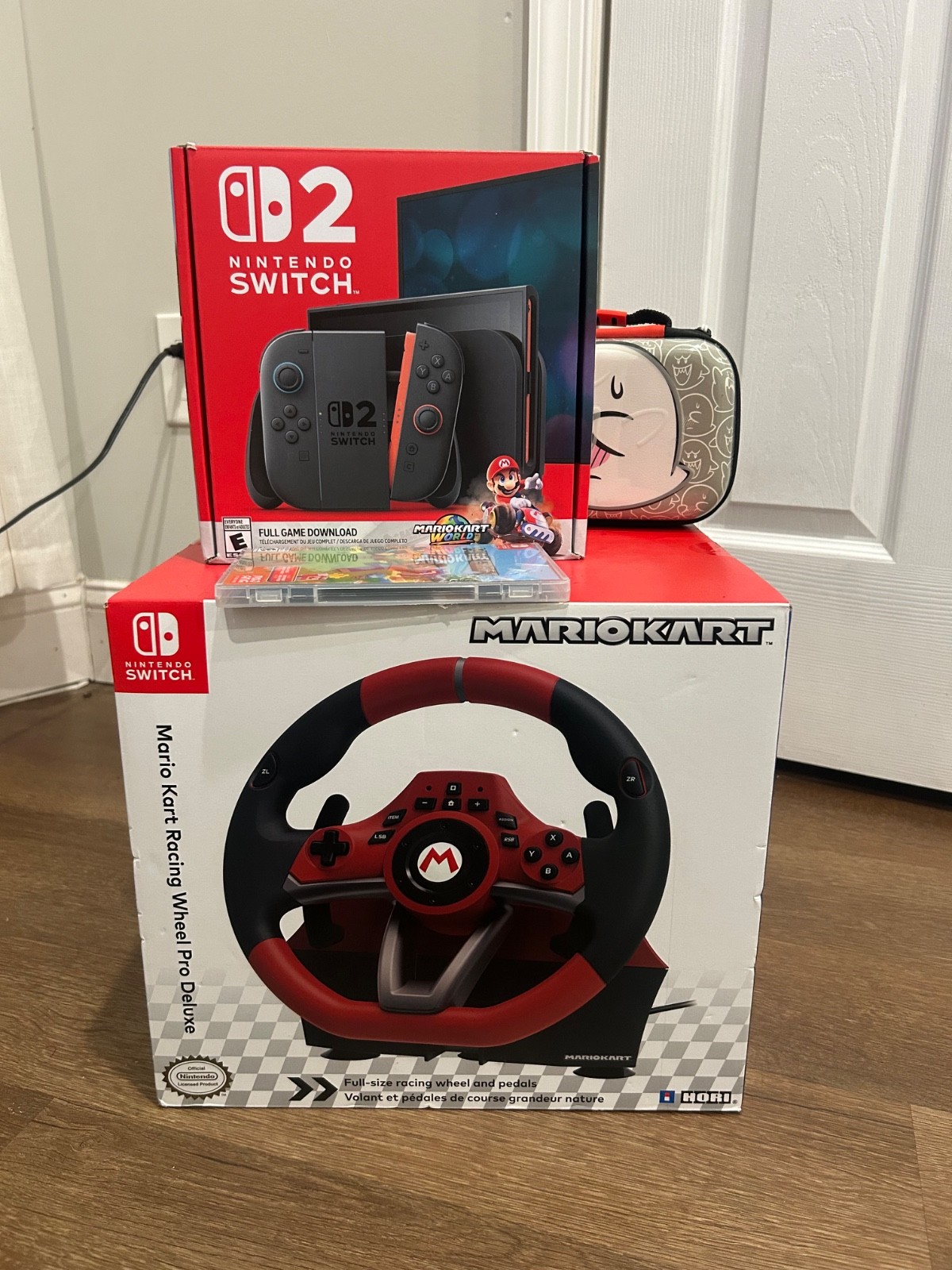 nintendo switch 2 mario kart bundle with steering wheel