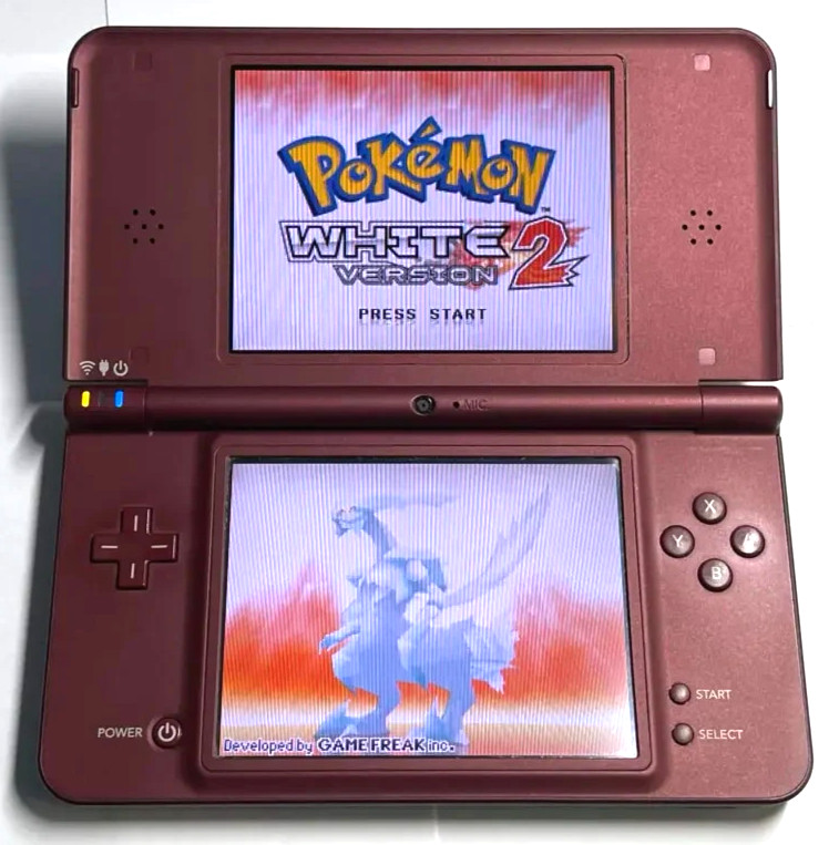 Nintendo DSi XL Burgundy Console Bundle USA Tested – 32GB SD Case OEM Charger