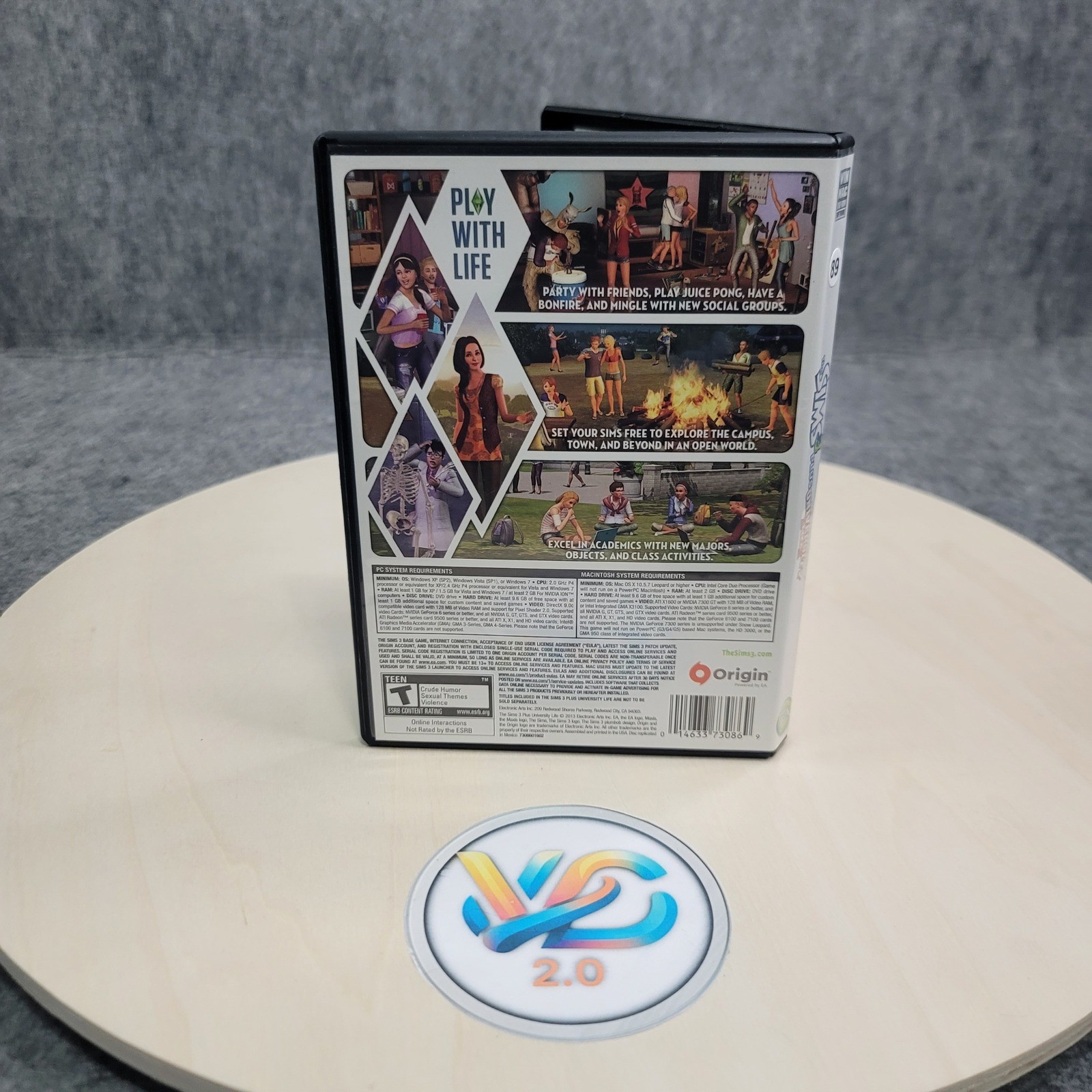 PC/Mac The Sims 3 Plus University Life Bundle NTSC Physical Disc Case