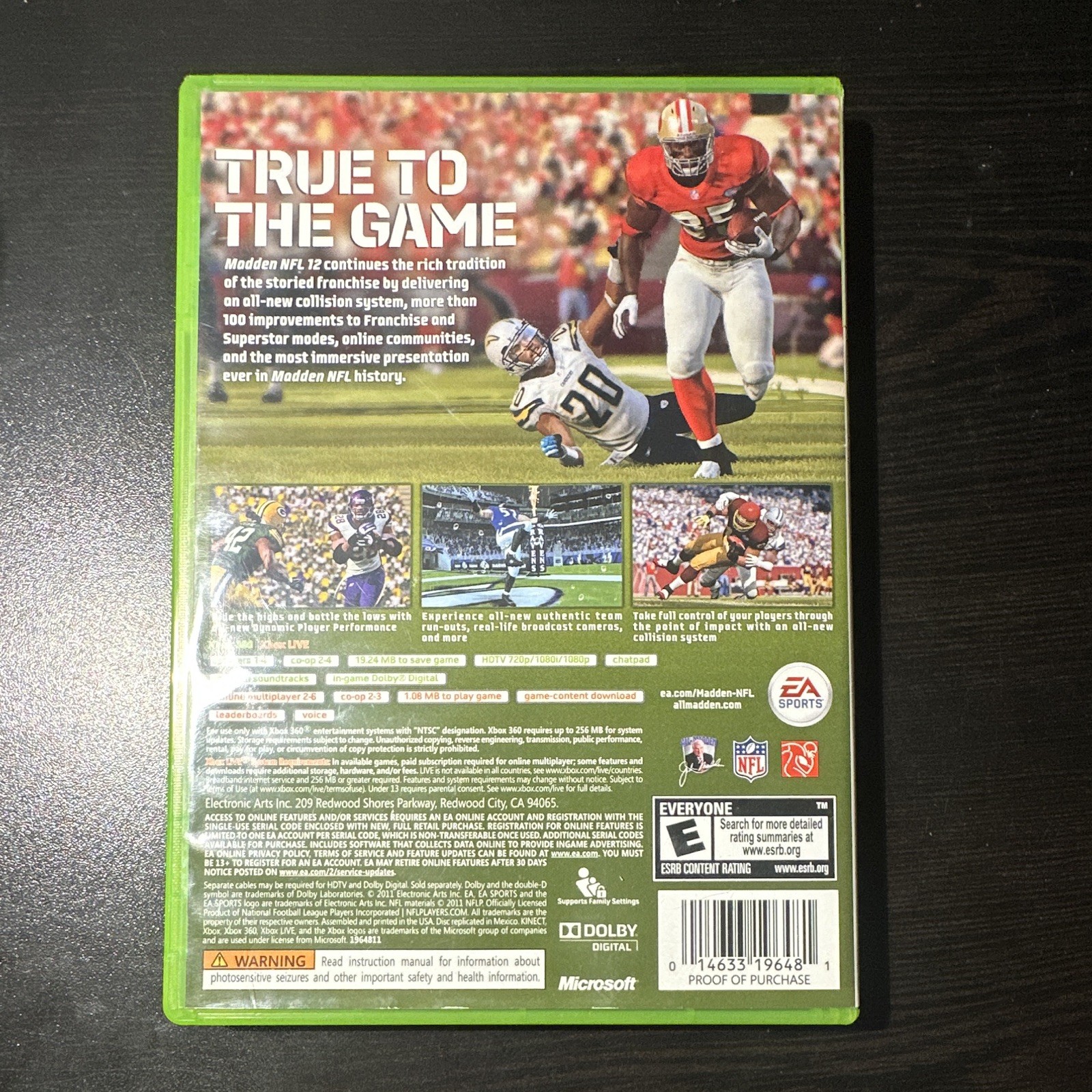 EA SPORTS Madden NFL 12 Microsoft Xbox 360 2011 E NTSC-U/C Case