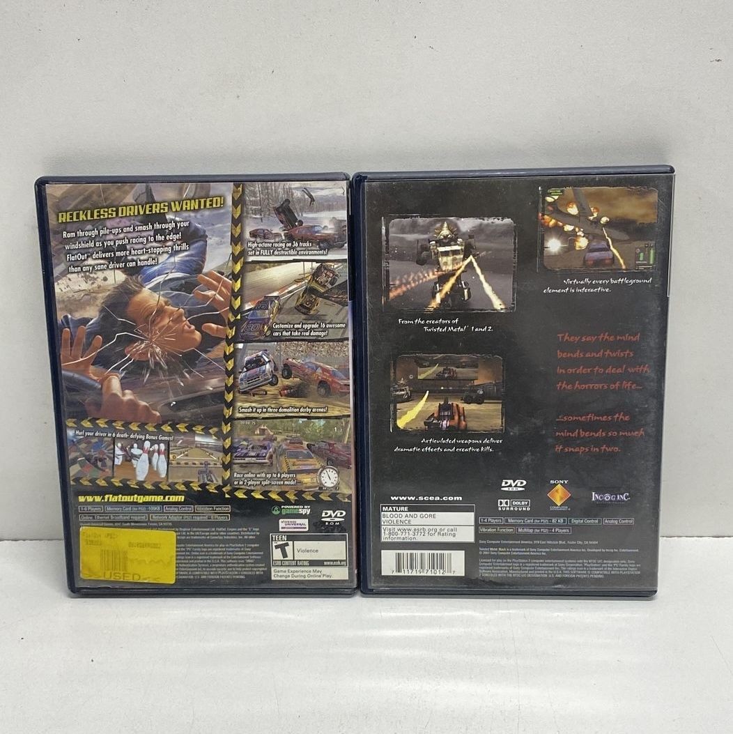 Twisted Metal Black FlatOut PS2 Game Lot Sony PlayStation 2 2000s