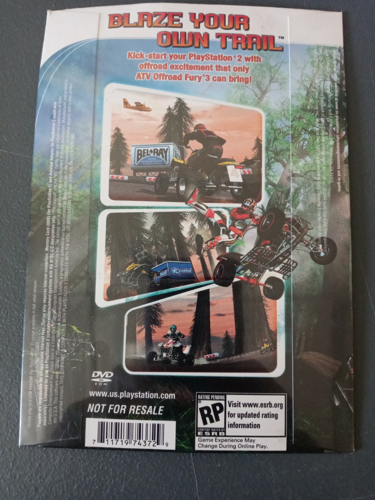 Playstation 2 ATV 3: Off Road Fury Demo Disc Rating Pending Sony Computer