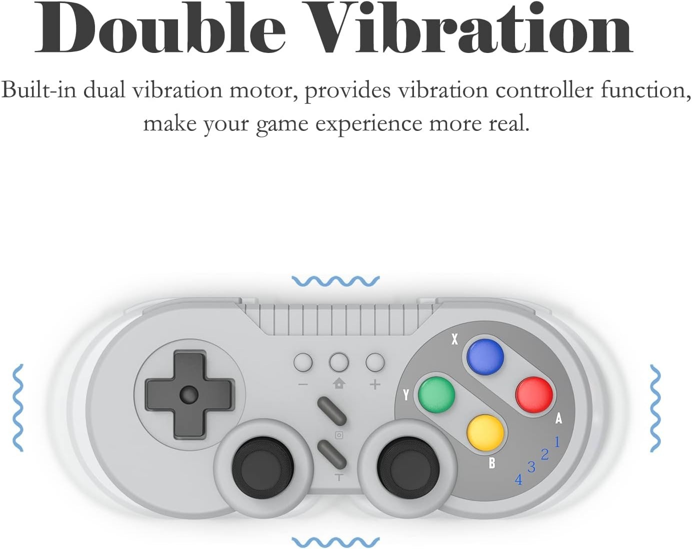 Wireless Switch Gamepad Gray with Motion Vibration Turbo for NS PC – Classic …