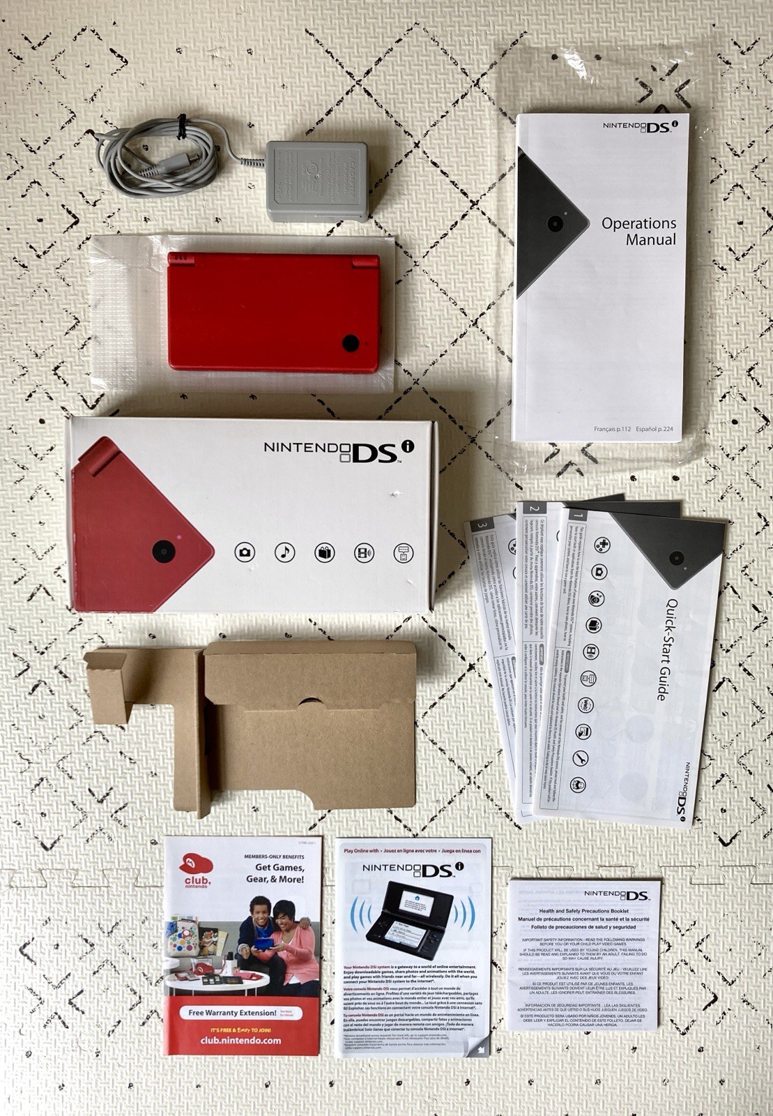 CIB Nintendo DSi Launch Edition Matte Red Handheld System W/ ALL Wrapping!