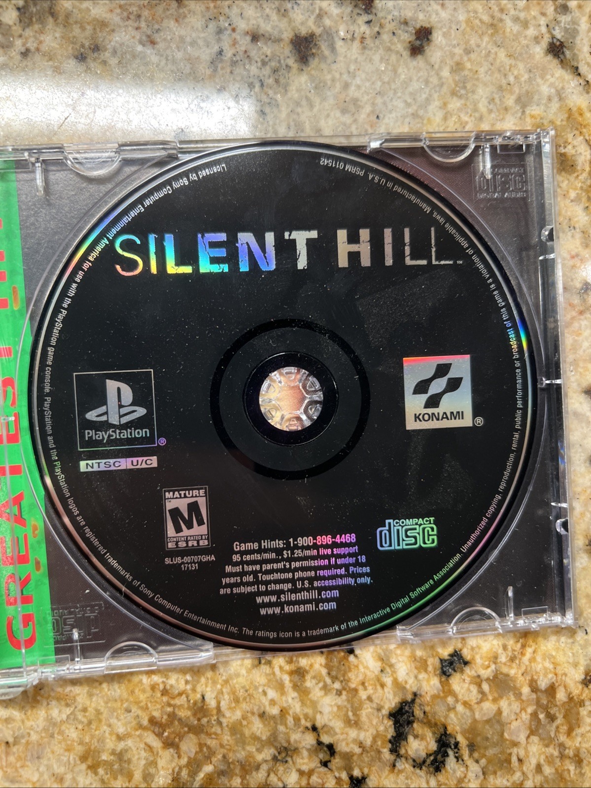 Silent Hill Sony PlayStation PS1 Game Disc w/ Manual Greatest Hits